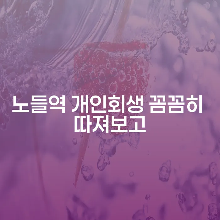노들역 개인회생 꼼꼼히 따져보고