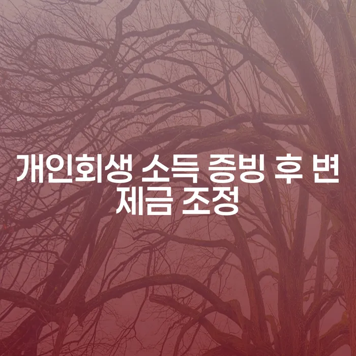 개인회생 소득 증빙 후 변제금 조정: 어떻게 해야 할까요?
