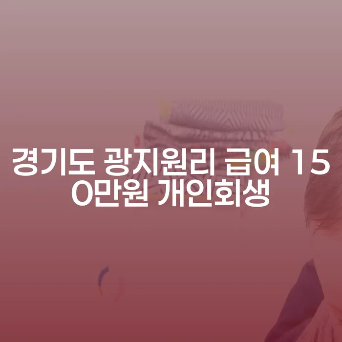 경기도 광지원리에서 급여 150만원으로 개인회생을 신청하는 방법은?